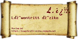 Löwentritt Őzike névjegykártya